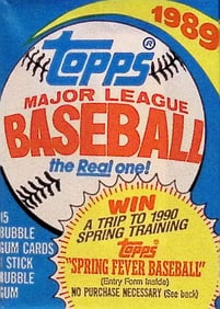 1989 Topps Series 1 Vintage Baseball Cards Retail Box Wax Pack Sports Cards