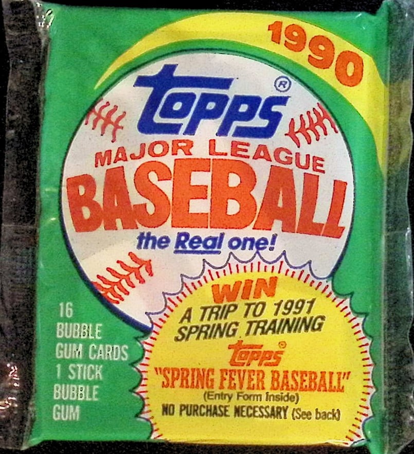 1990 Topps Series 1 Vintage Baseball Cards Retail Box Wax Pack Sports Cards: Topps Vintage Rookie MLB Trading Cards, Frank Thomas Rookie Card, Bo Jackson, Cal Ripken, Nolan Ryan, Ken Griffey Jr All-Star Roopkie Cup Card, Sports Cards for Sale Near Me, World Series & Hall of Fa