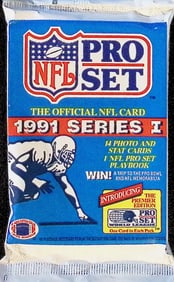 1991 Pro-Set Series 1 Vintage Football Card Retail Box Wax Pack, Sports Cards