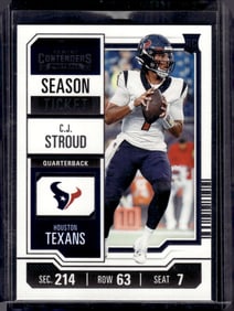 Cj Stroud Rookie Card Season Ticket 2023 Contenders #40 Houston Texans