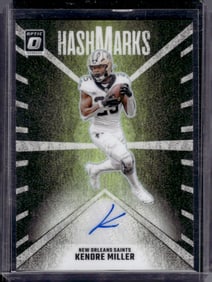 Kendre Miller Hashmarks Auto 2024 Donruss Optic #HM-KMR New Orleans Saints