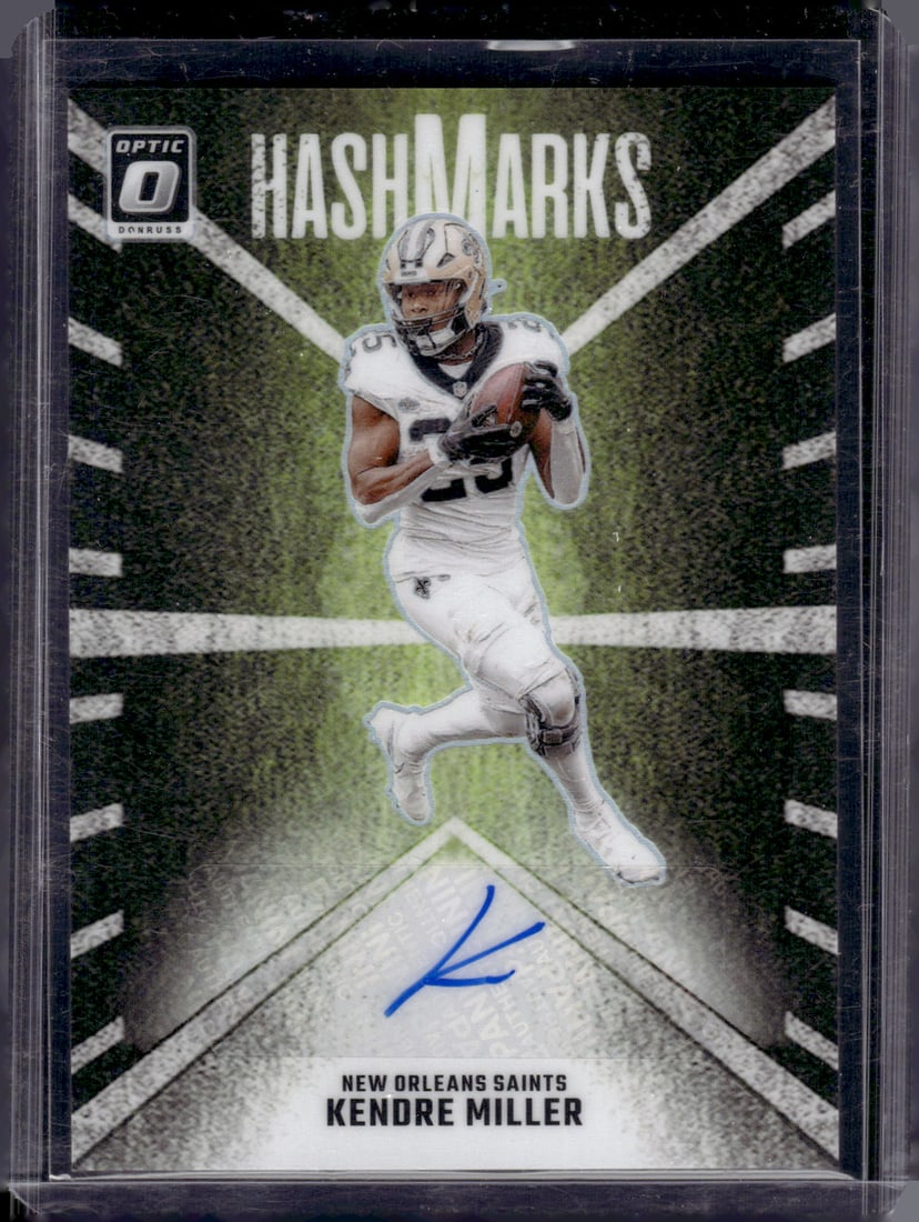 Kendre Miller Hashmarks Auto 2024 Donruss Optic #HM-KMR New Orleans Saints (1 of 2)