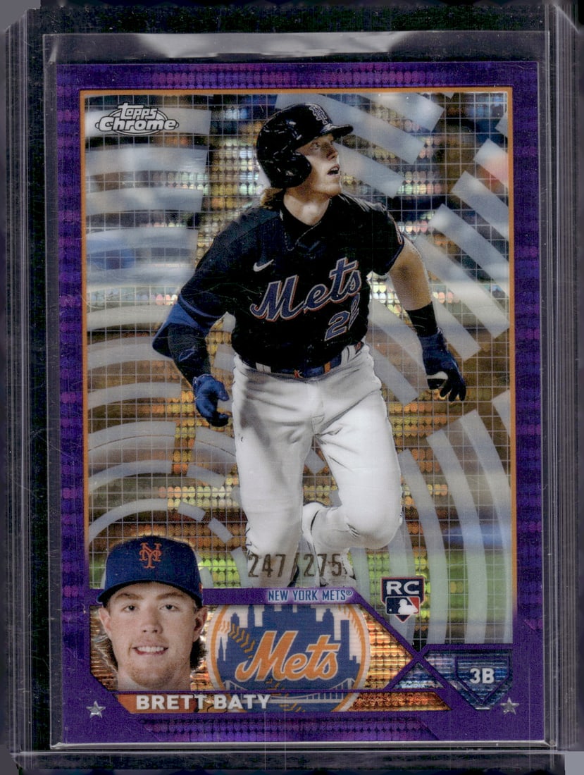 Bretty Baty Rookie Card Purple Sonar Refractor /275 2023 Topps Chrome #204 Mets (1 of 2)