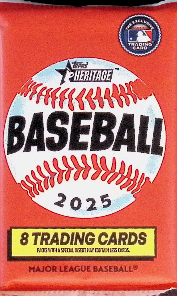 2025 Topps Heritage Baseball Cards BLASTER BOX PACK Sports Cards James Wood Rookie Card (1 of 1)