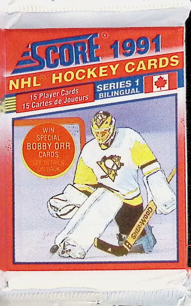 1991 Score Bi-Lingual Series 1 Vintage Hockey Cards Retail Box Pack Sports Cards: Score Vintage Hockey NHL Trading & Sports Cards, Brett Hull, Ray Bourque, Patrick Roy, Mario Lemieux, Wayne Gretzky, Old Sports Cards for Sale Near Me, Stanley Cup & Hall of Fame Players, Valuable Auc