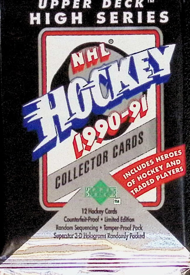 1990-91 Upper Deck High Series Vintage Hockey Card Retail Box Wax Pack (1 of 1)