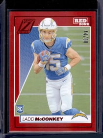 Ladd McConkey Rookie Card Red Zone /50 2024 Panini Zenith #166 Chargers
