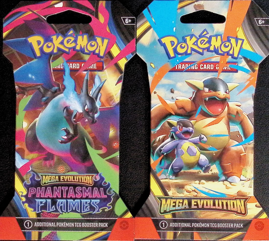 2 COUNT: 1 - 2025 Pokemon Mega Evolutions Booster Pack & 1 - 2025 Phantasmal Flames Booster Pack (1 of 1)