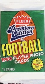 1990 Fleer Vintage Football Cards Premier Edition Retail Box Pack Sports Cards NFL Cards