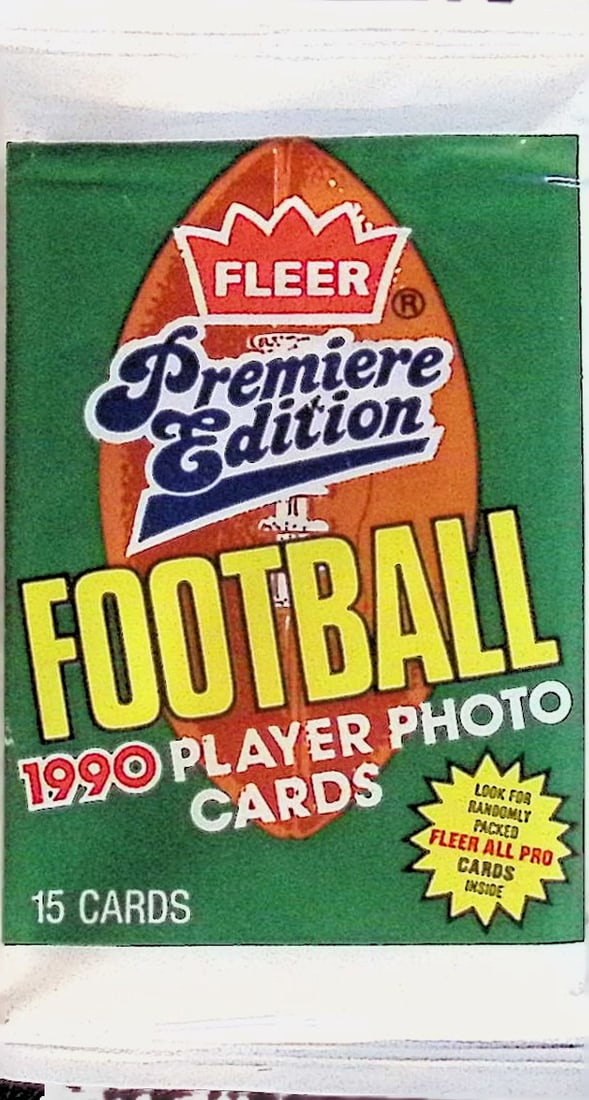 1990 Fleer Vintage Football Cards Premier Edition Retail Box Pack Sports Cards NFL Cards (1 of 1)