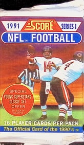 1991 Score Series 1 Vintage Football Card Retail Box Pack Sports Cards Brett Favre Rookie Card