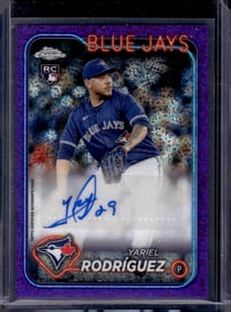 Yariel Rodriguez Purple Speckle Rookie Auto /299 2024 Topps Chrome #AC-YR Blue Jays