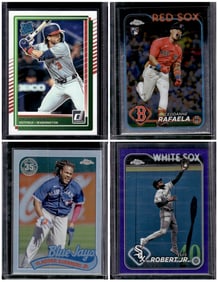 Lot of 4 MLB Rookies & Refractors. Crews RC, Rafaela RC, Guerrero Jr., Robert Jr. /250