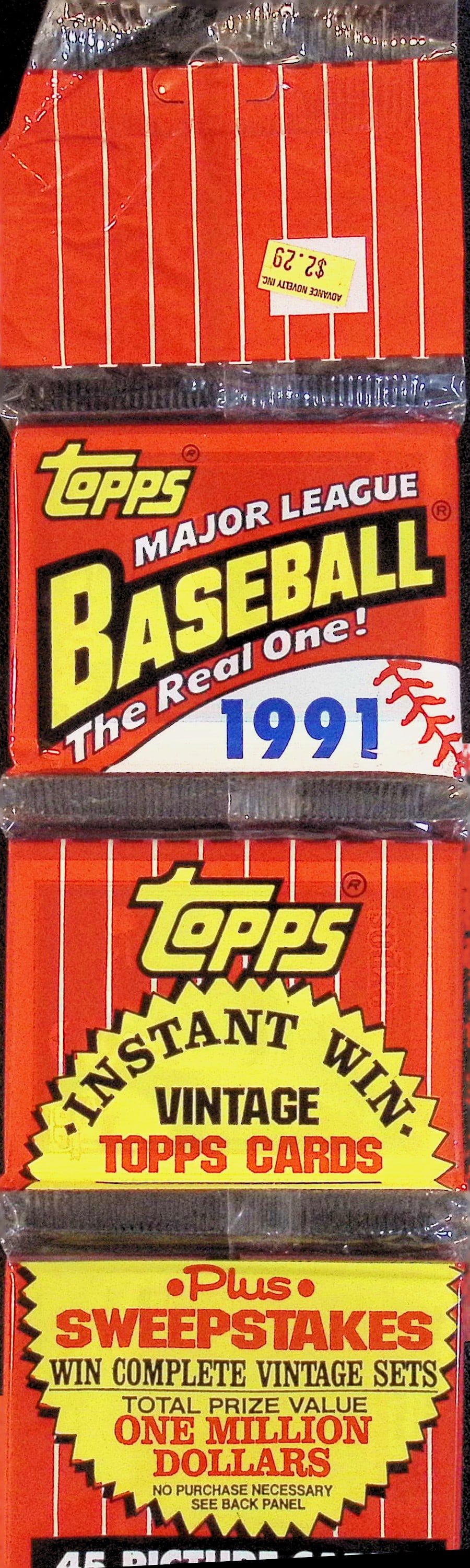 1991 Topps "The Real One" Baseball Cards Rack Pack Rookie Cards Sports Cards (1 of 2)