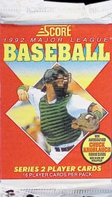 1992 Score Series 2 Vintage Baseball Cards Retail Box Pack, Sports Cards