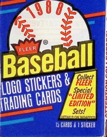 1988 Fleer Baseball Cards Retail Box Pack Sports Cards MLB Trading Cards Rookie Cards