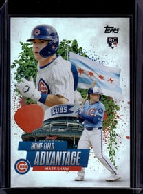 Matt Shaw Rookie Card Home Field Advantage Case Hit 2025 Topps #HA-44 Chicago Cubs