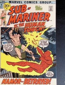 Sub-Mariner vs The Human Torch Marvel Vintage Comic Book: 1971 #44 Dec