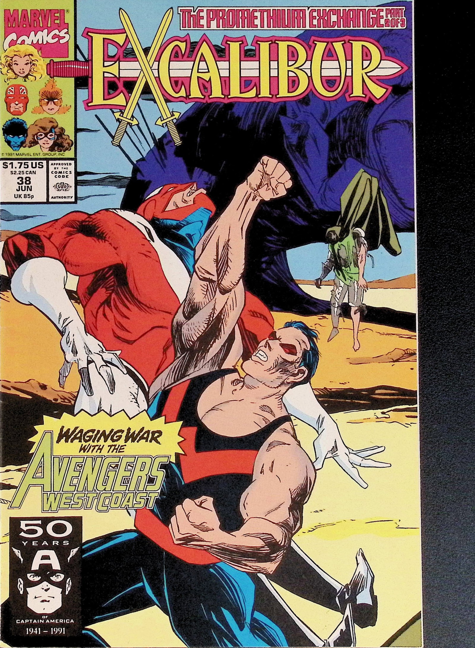 Excalibur The Promethium Exchange Pt 2 of 3, Marvel Comic Book: 1991 #38 (1 of 4)