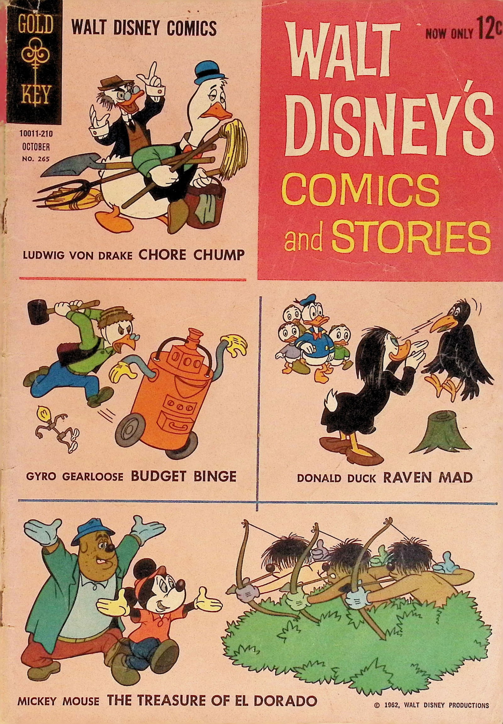 Walt Disney's Comics and Stories Dell Silver Age: 1962 #265 Oct, See Pictures (1 of 4)