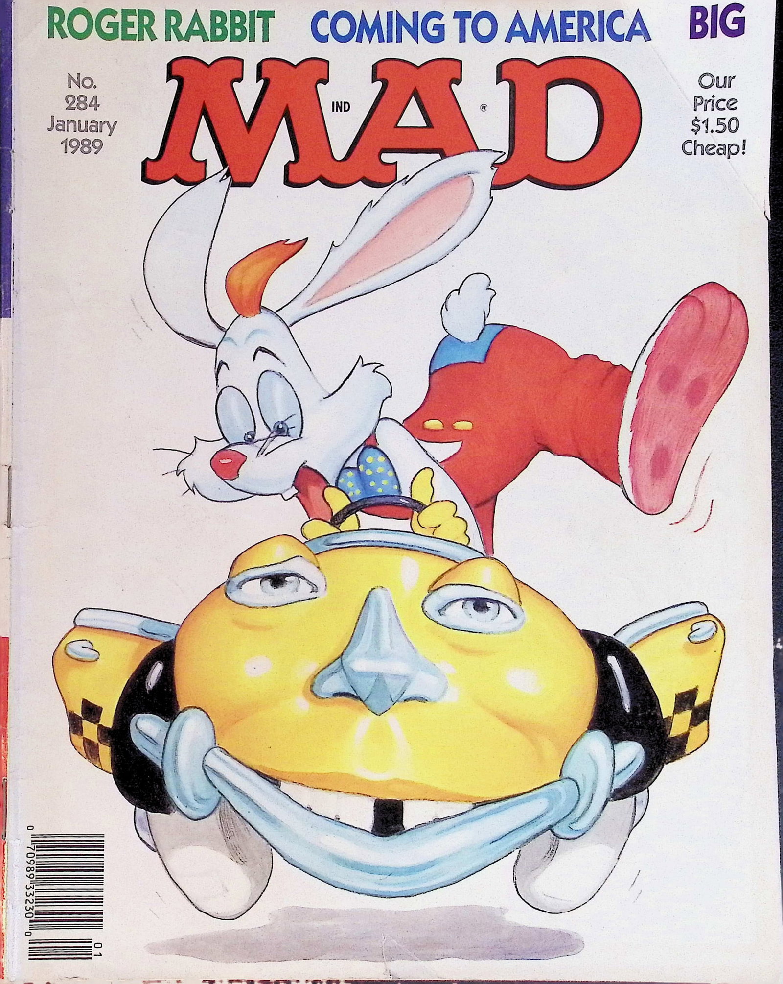 Mad Magazine 1989 #284 Jan, Roger Rabbit, See Pictures for Condition (1 of 4)