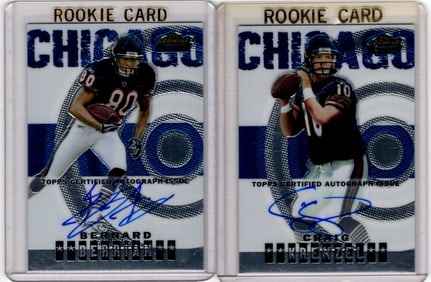 Lot of 2 2004 Topps Finest Bears Rookie Autos /999. Craig Krenzel & Bernard Berrian