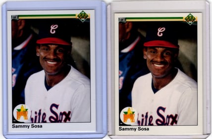 Lot of 2 Sammy Sosa Rookie Cards 1990 Upper Deck #17
