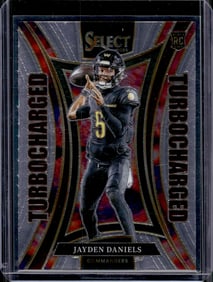 Jayden Daniels Rookie Card Turbocharged 2024 Select #12 Washington Commanders