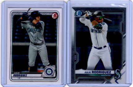 Lot of 2 Julio Rodriguez Bowman & Bowman Chrome Prospect Cards. Seattle Mariners