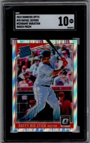 Rafael Devers Rookie Card Nickname Variation Shock Prizm 2018 Optic #35 SGC 10