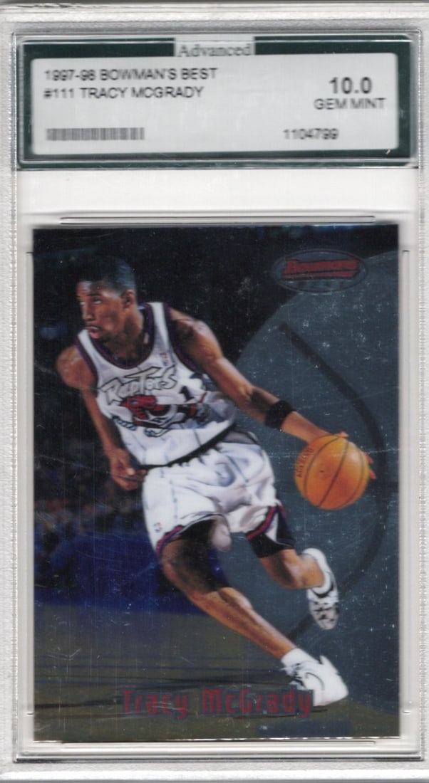 Tracy McGrady Rookie Card 1997-98 Bowman's Best #111 Graded AGS 10 (1 of 2)