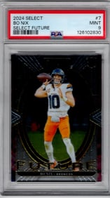 Bo Nix Rookie Card Future 2024 Select #7 PSA 9 Denver Broncos