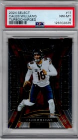 Caleb Williams Rookie Card Turbocharged 2024 Select #11 PSA 8 Chicago Bears