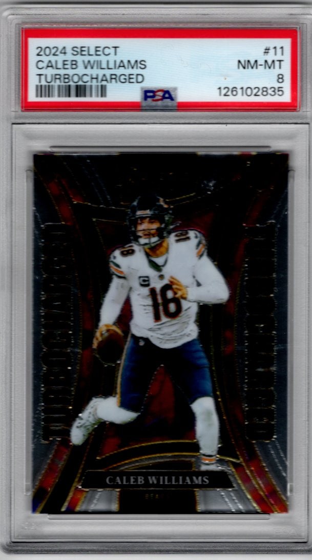 Caleb Williams Rookie Card Turbocharged 2024 Select #11 PSA 8 Chicago Bears (1 of 2)