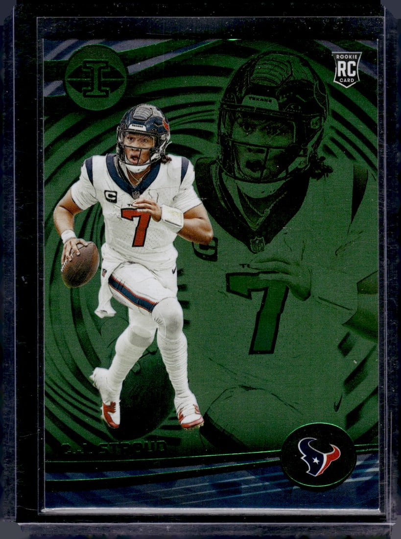 Cj Stroud Rookie Card Emerald 2023 Illusions #43 Houston Texans: Panini Select, Prizm, Mosaic, Contenders, Zenith, Phoenix, Illusions, Absolute, Rookie NFL Sports Trading Cards, SP, SSP, Cards, Football Cards for Sale Near Me, Superbowl & Hall of Fame Player Cards,