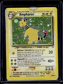 Pokemon Neo Revelation Ampharos Holo Rare #1/64 DAMAGED See Pictures