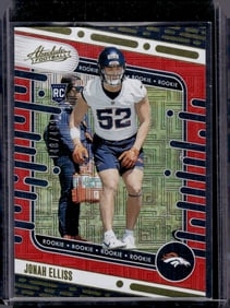 Jonah Elliss Rookie Card Red Squares /499 2024 Absolute #164 Denver Broncos