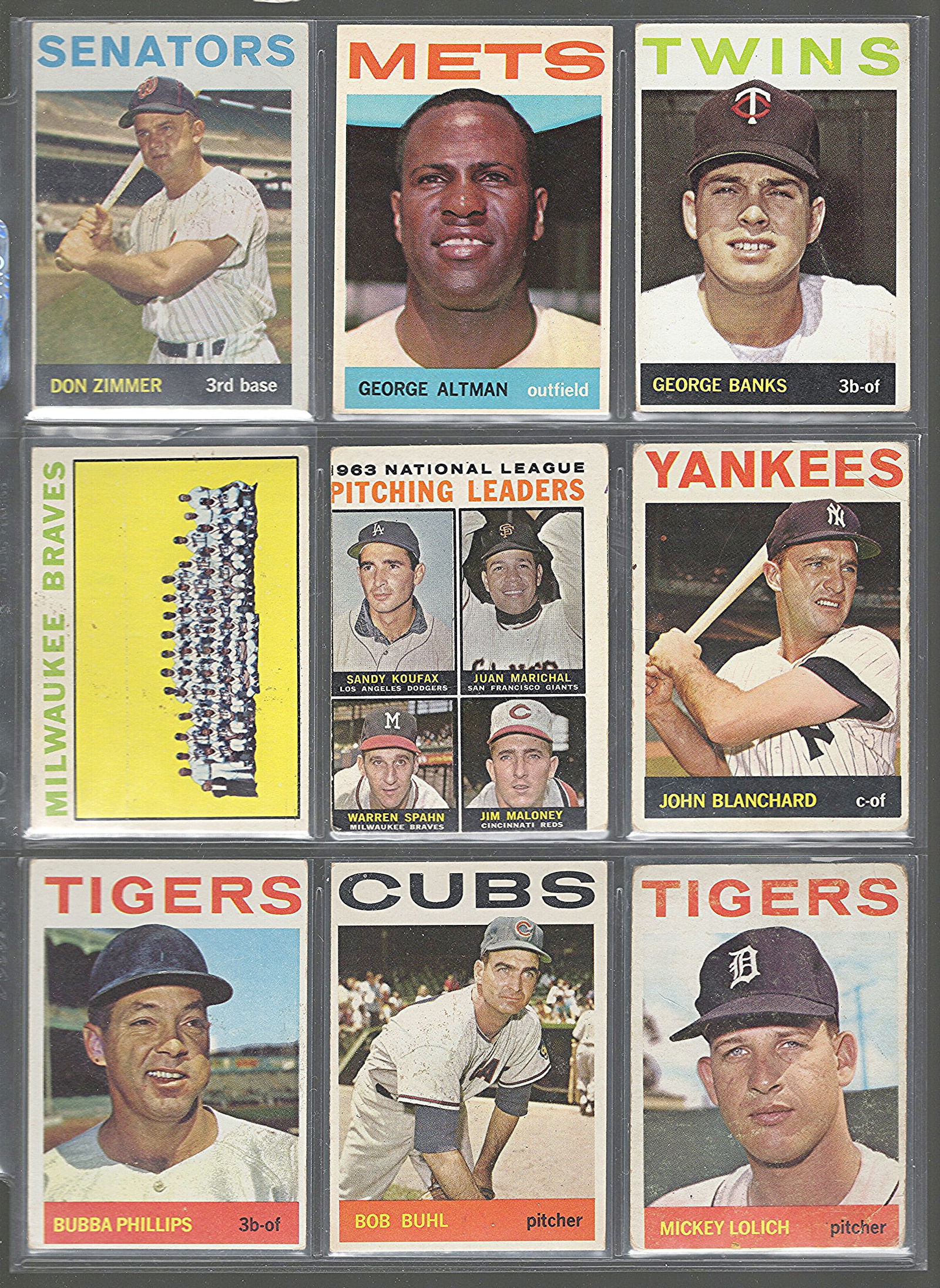 Lot of 9 1964 Topps Vintage Baseball Cards. All Different, See Pictures For Cards & Condition (1 of 2)