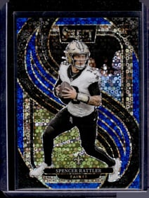 Spencer Rattler Rookie Card Blue Disco /25 2024 Select #130 New Orleans Saints