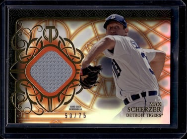 Max Scherzer Game Used Patch /75 2015 Topps Tribute #TR-MSC Detroit Tigers