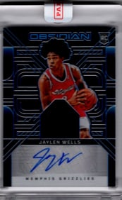 Jaylen Wells Rookie Patch Auto /125 2024-25 Obsidian #RJI-WEL Memphis Grizzlies