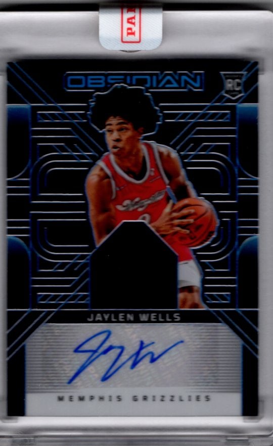 Jaylen Wells Rookie Patch Auto /125 2024-25 Obsidian #RJI-WEL Memphis Grizzlies (1 of 2)