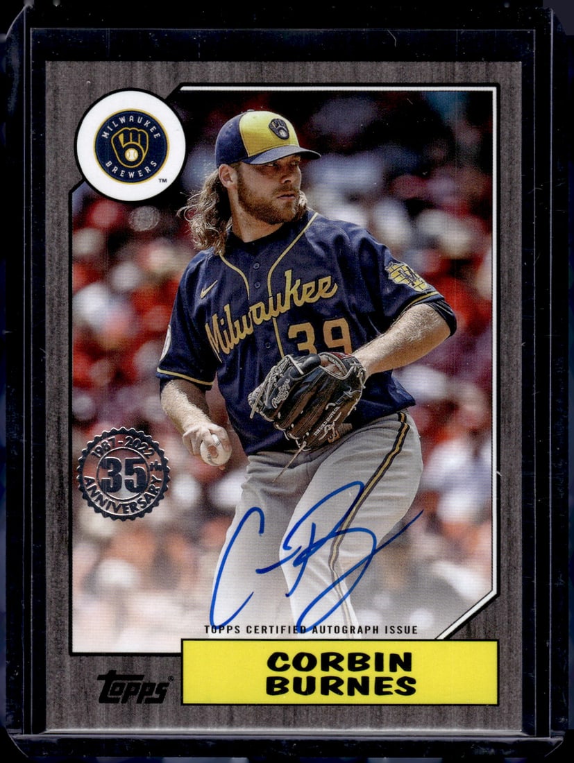Corbin Burnes Auto /199 2022 Topps #87BA-CB Milwaukee Brewers (1 of 2)