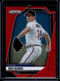 Greg Maddux Red Prizm /299 2025 Panini Prizm #67 Atlanta Braves