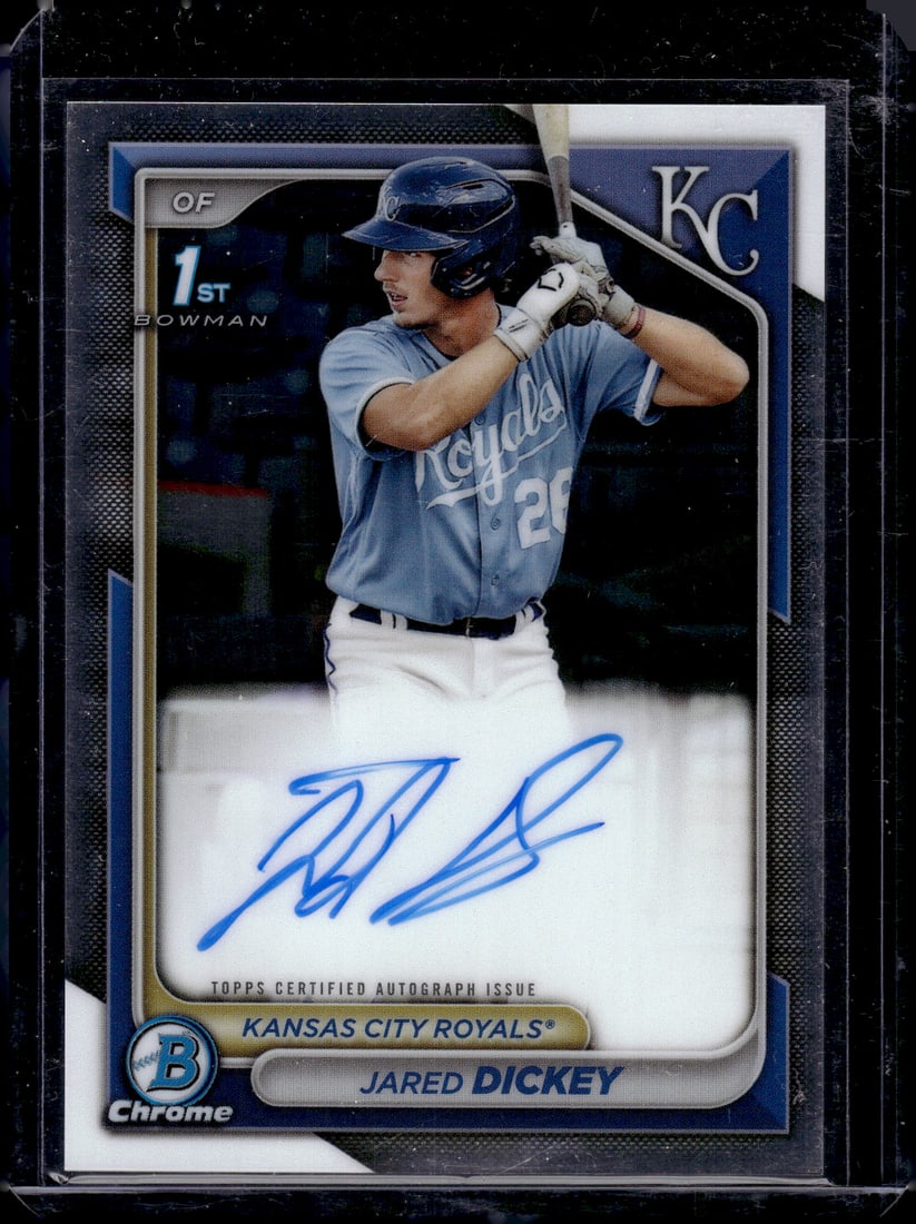 Jared Dickey 1st Bowman Auto 2024 Bowman Chrome #CPA-JDI Kansas City Royals (1 of 2)