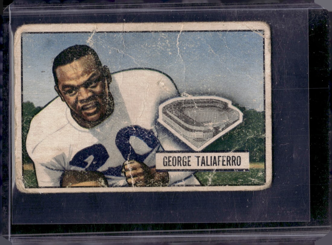 George Taliaferro 1951 Bowman #8 Creases, See Pictures. Vintage Football Card (1 of 2)