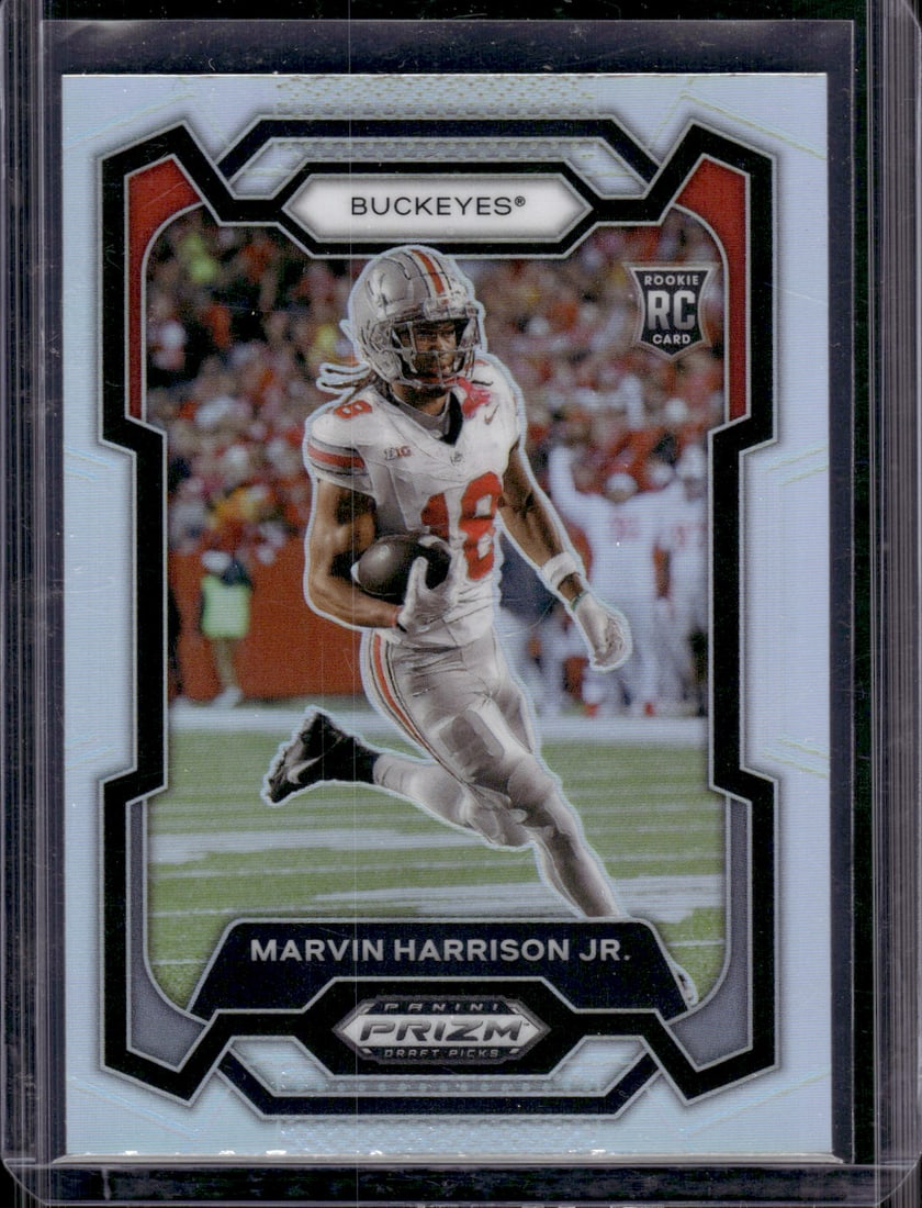 Marvin Harrison Jr. Rookie Card Silver Prizm 2024 Prizm Draft Picks #104 OSU, Cardinals (1 of 2)