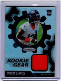 Jahdae Barron Silver Prizm Rookie Patch 2025 Panini Prizm #RGR-JBN Denver Broncos