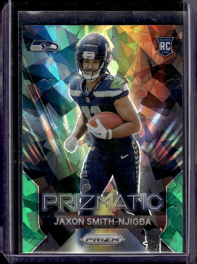 Jaxon Smith-Njigba Rookie Card Prizmatic Green Ice 2023 Prizm #1 Seattle Seahawks: Panini Select, Prizm, Mosaic, Contenders, Zenith, Phoenix, Illusions, Absolute, Rookie NFL Sports Trading Cards, SP, SSP, Cards, Football Cards for Sale Near Me, Superbowl & Hall of Fame Player Cards,
