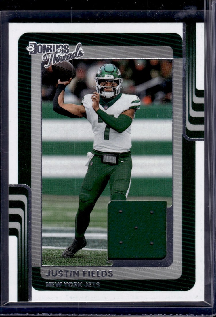 Justin Fields Patch 2025 Donruss #DTH-JFS Jets, Bears, Steelers (1 of 2)